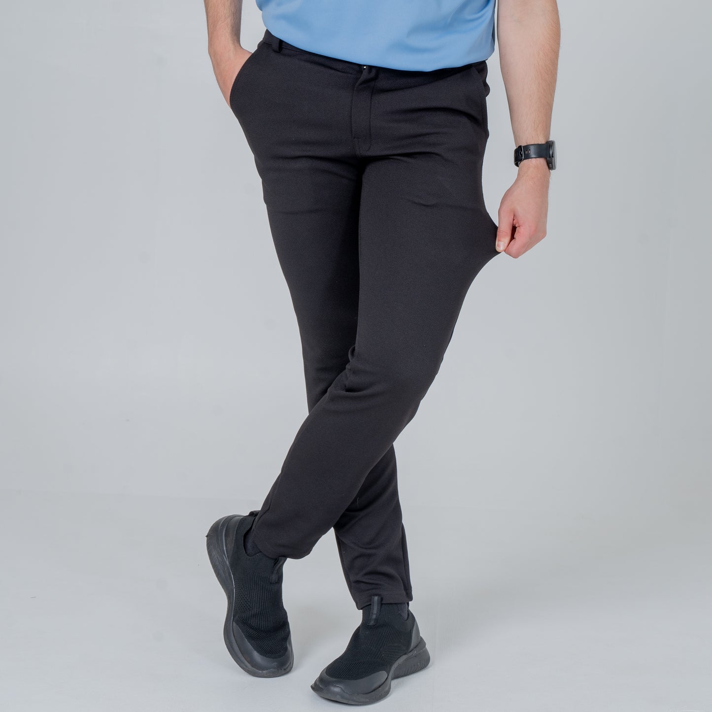 Men’s Premium Stretch Trousers – Pull-On Pants with Hidden Elastic Waist, Zip & Button for Work & Travel | Flexi Pants™