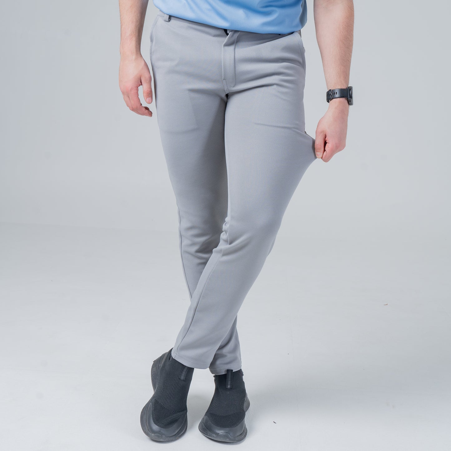 Men’s Premium Stretch Trousers – Pull-On Pants with Hidden Elastic Waist, Zip & Button for Work & Travel | Flexi Pants™