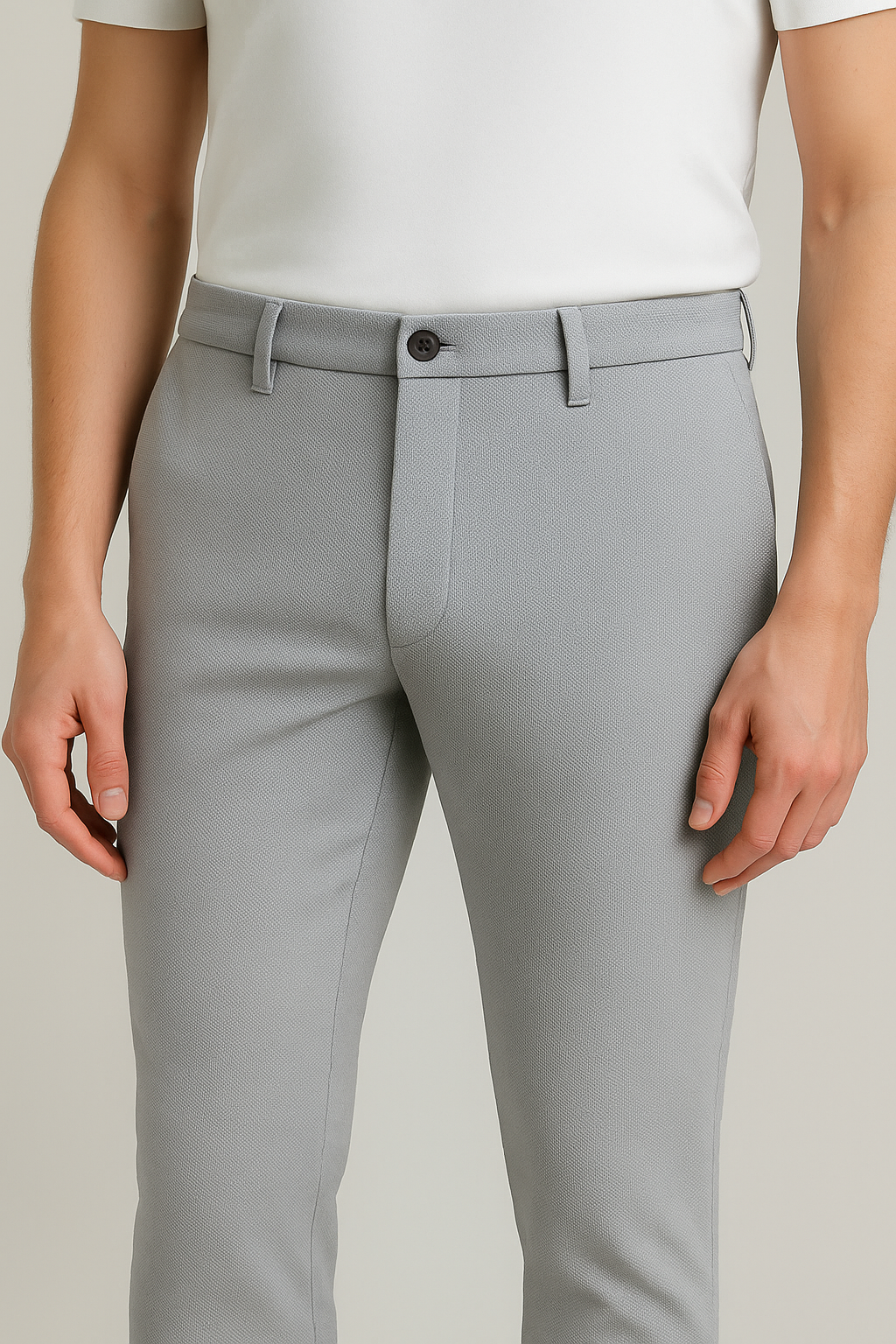 Men’s Premium Stretch Trousers – Pull-On Pants with Hidden Elastic Waist, Zip & Button for Work & Travel | Flexi Pants™