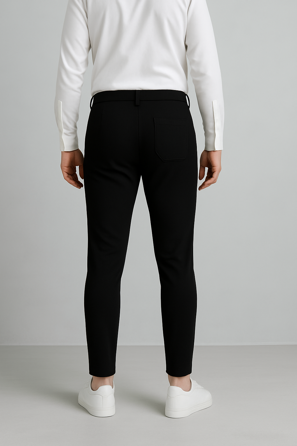 Men’s Premium Stretch Trousers – Pull-On Pants with Hidden Elastic Waist, Zip & Button for Work & Travel | Flexi Pants™
