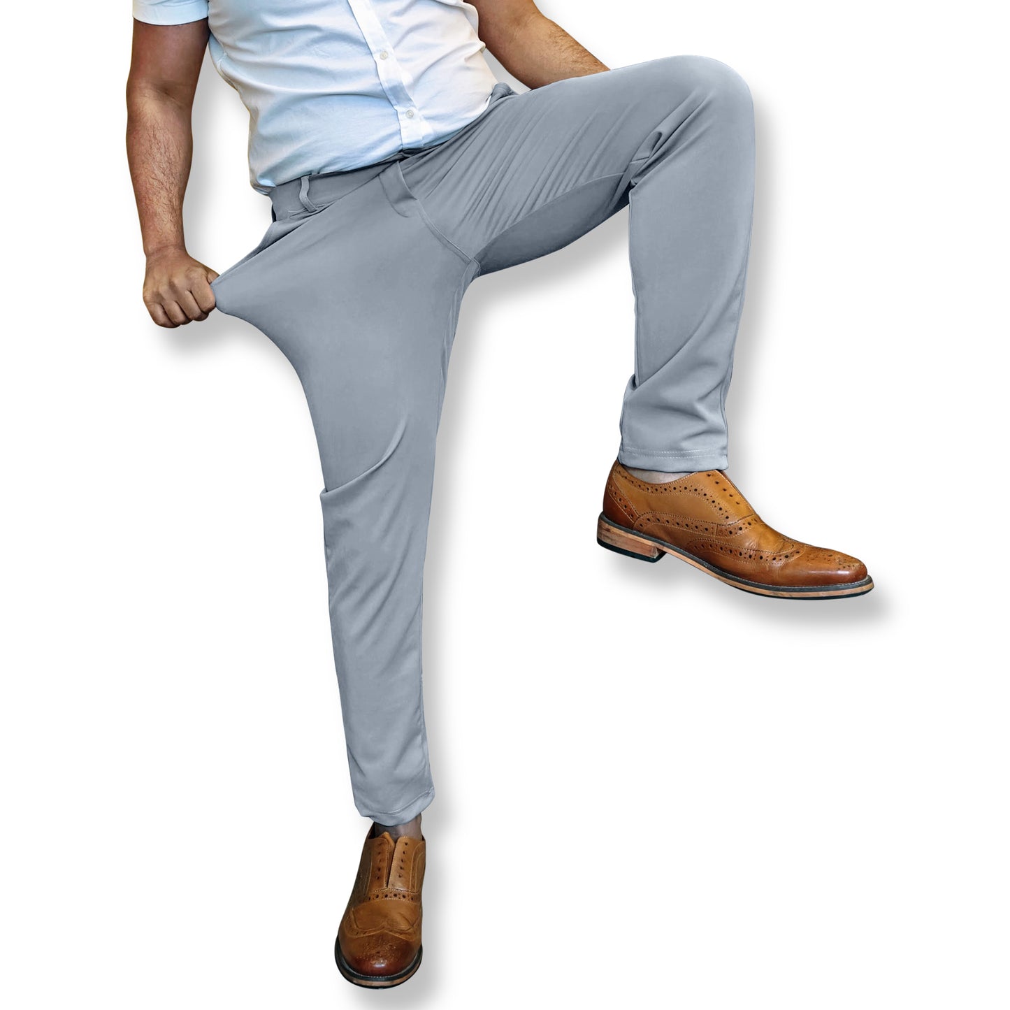 Flexi Pants™ Men's Elasticated Waist 4-Way Stretch Trousers - Comfortable, Wrinkle-Resistant Men's Trousers and Pants for Formal and Casual Wear