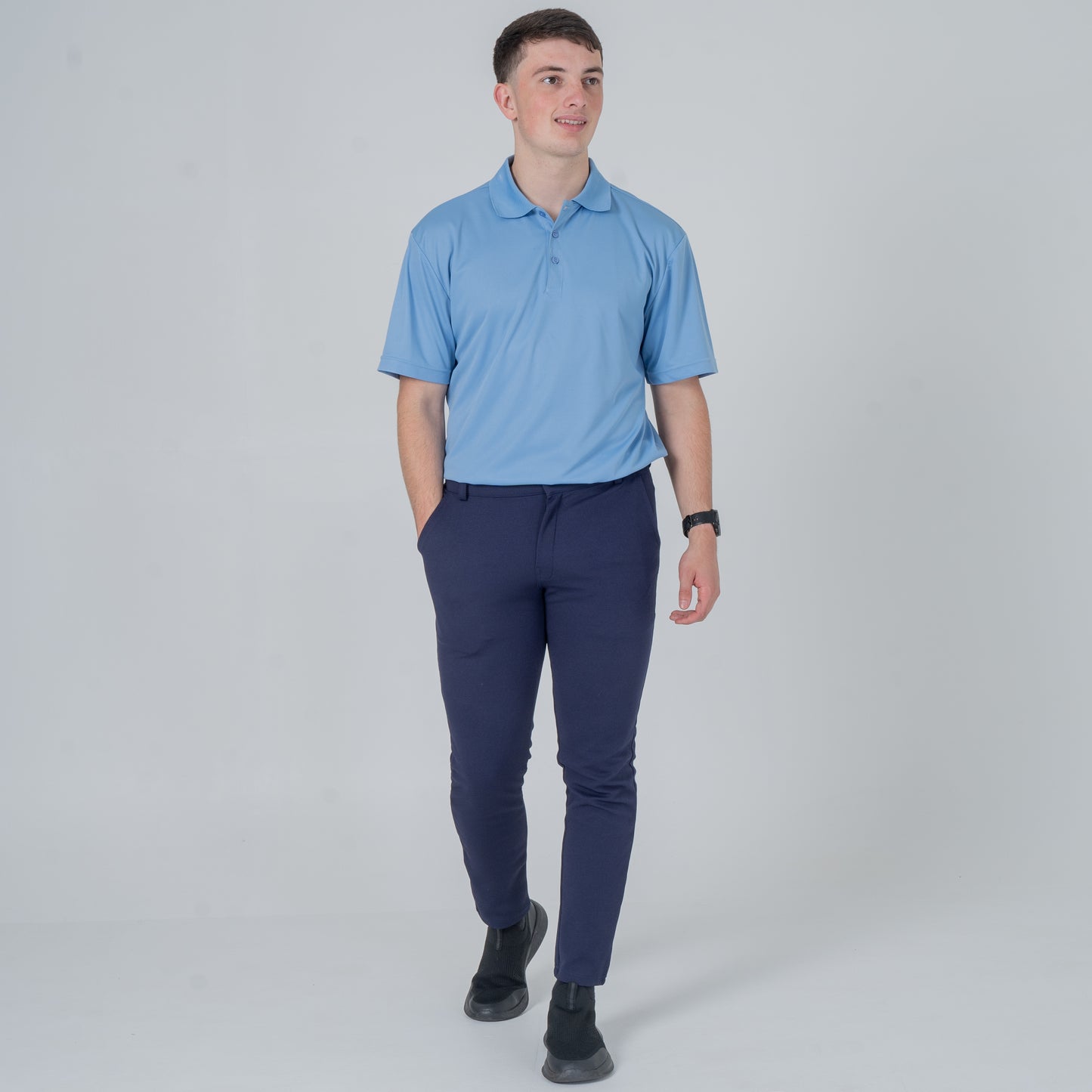 Men’s Premium Stretch Trousers – Pull-On Pants with Hidden Elastic Waist, Zip & Button for Work & Travel | Flexi Pants™