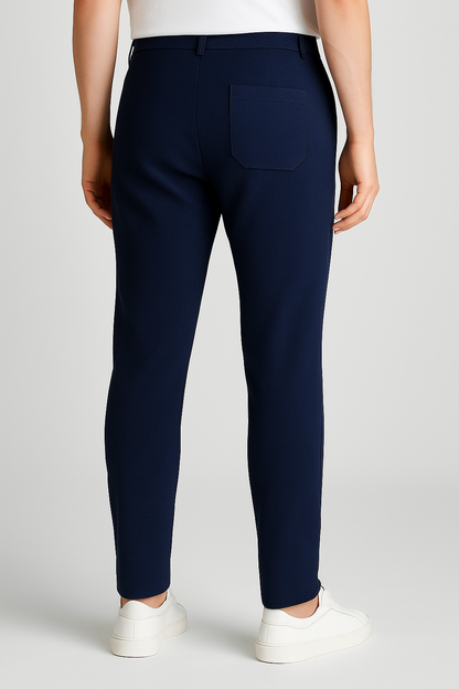 Men’s Premium Stretch Trousers – Pull-On Pants with Hidden Elastic Waist, Zip & Button for Work & Travel | Flexi Pants™