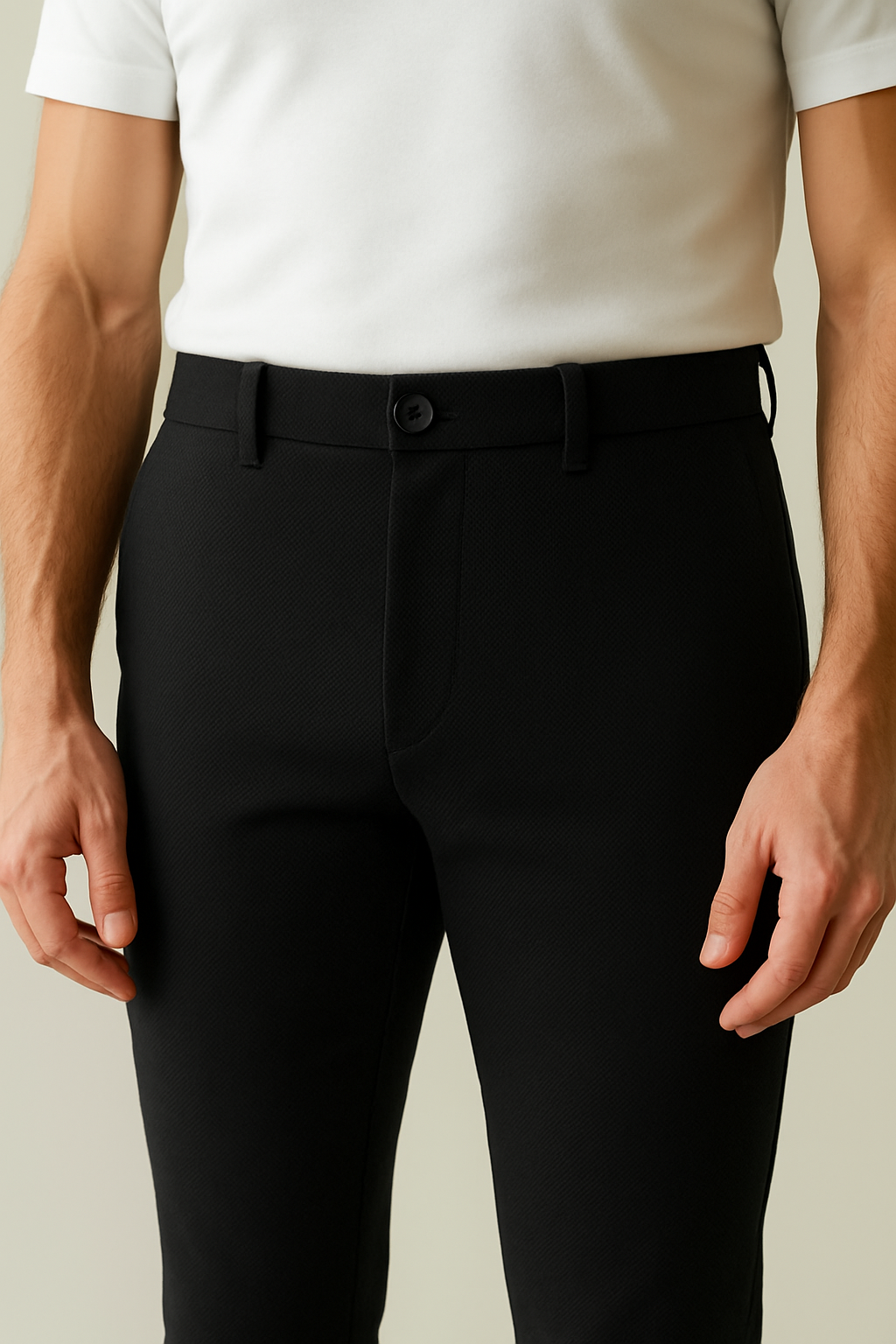 Men’s Premium Stretch Trousers – Pull-On Pants with Hidden Elastic Waist, Zip & Button for Work & Travel | Flexi Pants™